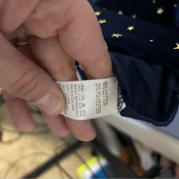 Navy Blue Dress with Gold Stars - Picture 3 of 8